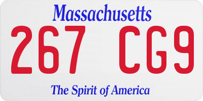 MA license plate 267CG9