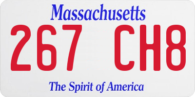 MA license plate 267CH8