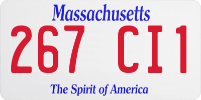 MA license plate 267CI1
