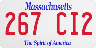 MA license plate 267CI2