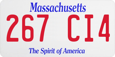MA license plate 267CI4
