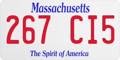 MA license plate 267CI5