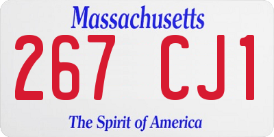 MA license plate 267CJ1