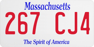MA license plate 267CJ4