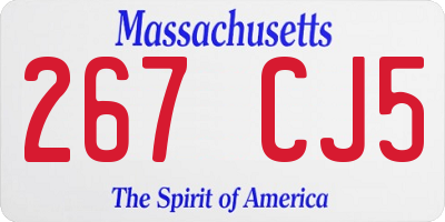 MA license plate 267CJ5