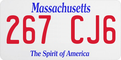 MA license plate 267CJ6