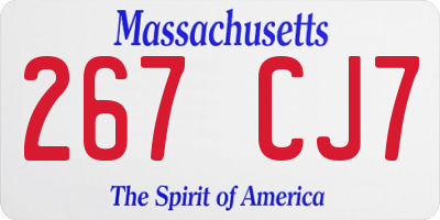 MA license plate 267CJ7