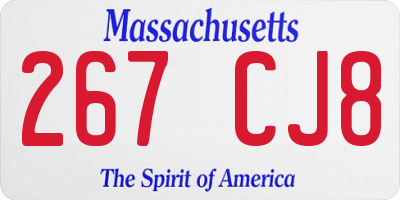 MA license plate 267CJ8