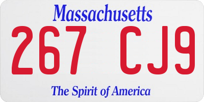 MA license plate 267CJ9
