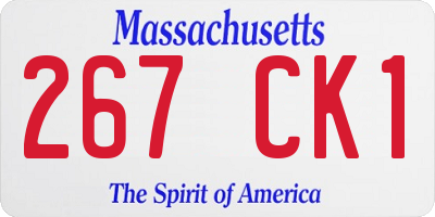 MA license plate 267CK1