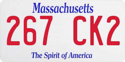 MA license plate 267CK2