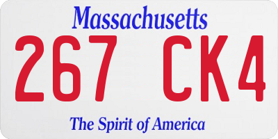 MA license plate 267CK4