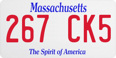 MA license plate 267CK5