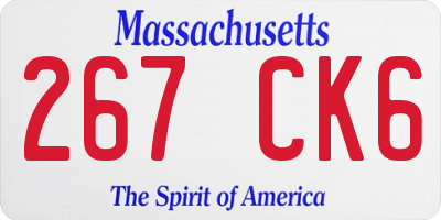 MA license plate 267CK6