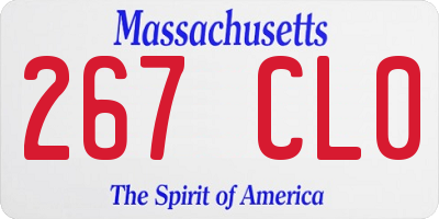 MA license plate 267CL0