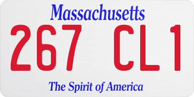 MA license plate 267CL1