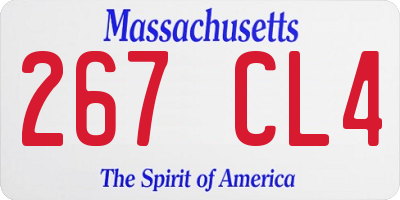 MA license plate 267CL4