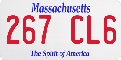 MA license plate 267CL6