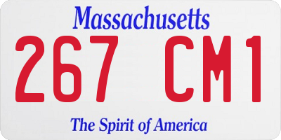 MA license plate 267CM1