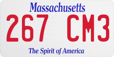 MA license plate 267CM3