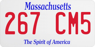 MA license plate 267CM5
