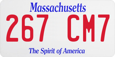 MA license plate 267CM7