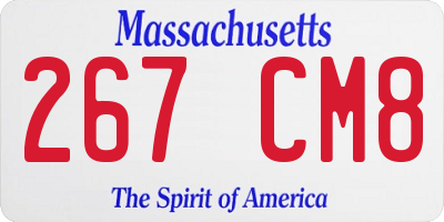 MA license plate 267CM8