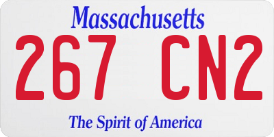 MA license plate 267CN2