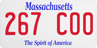 MA license plate 267CO0