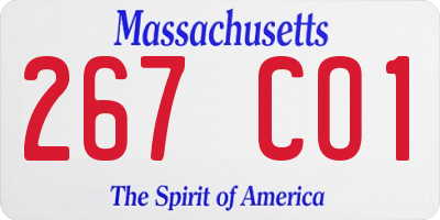 MA license plate 267CO1