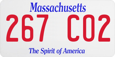 MA license plate 267CO2