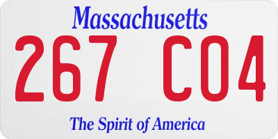 MA license plate 267CO4