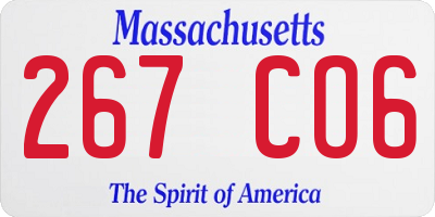 MA license plate 267CO6