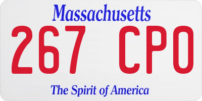 MA license plate 267CP0