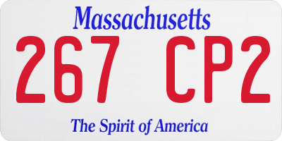 MA license plate 267CP2