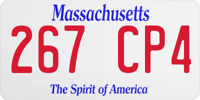 MA license plate 267CP4