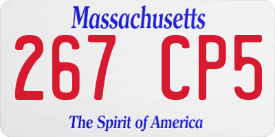 MA license plate 267CP5