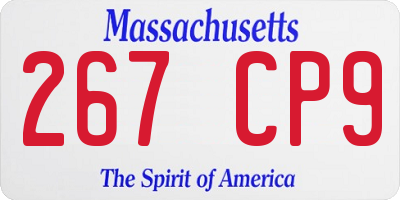 MA license plate 267CP9