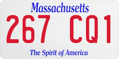 MA license plate 267CQ1