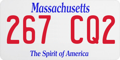 MA license plate 267CQ2