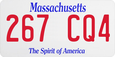 MA license plate 267CQ4