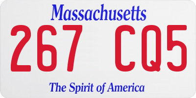 MA license plate 267CQ5