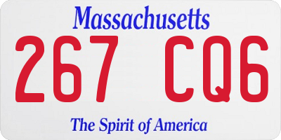 MA license plate 267CQ6
