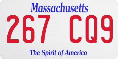 MA license plate 267CQ9