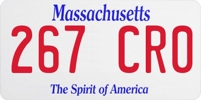MA license plate 267CR0