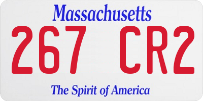 MA license plate 267CR2
