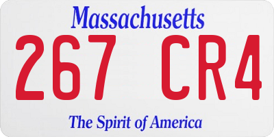 MA license plate 267CR4