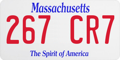 MA license plate 267CR7
