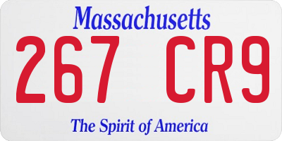 MA license plate 267CR9