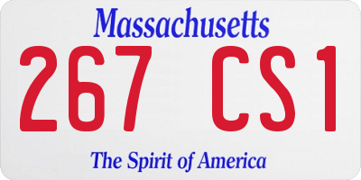 MA license plate 267CS1